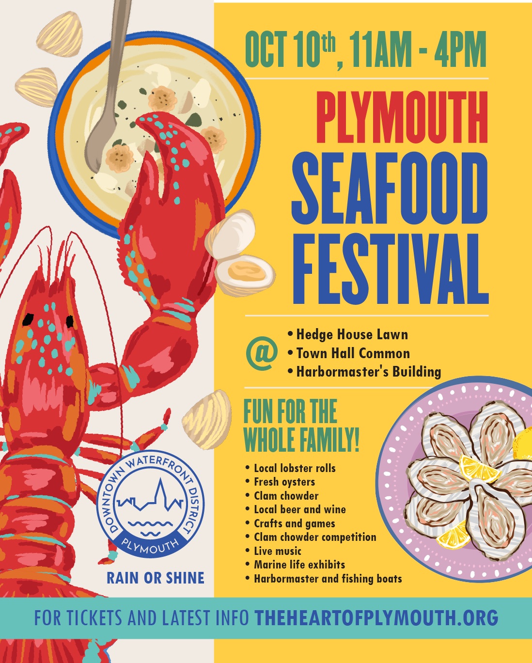 Plymouth Seafood Festival, Saturday October 10, 11am to 4pm